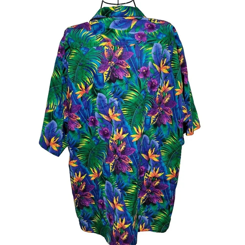 UTY Apparel Hawaiian Shirt XL Men's Made in USA 100% Cotton Short Sleeve - Picture 3 of 4